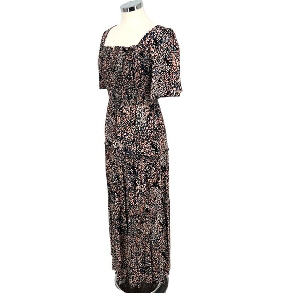 Lovestitch Floral Maxi Dress Square Neck Flutter Sleeve Multi Size Small NWT - Picture 6 of 14